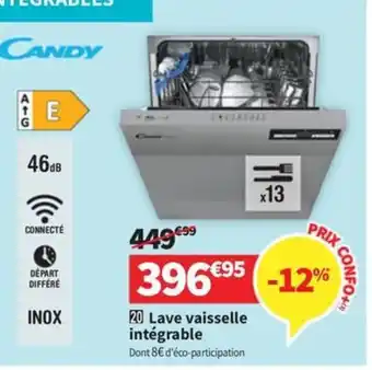 Conforama Lave vaisselle intégrable offre