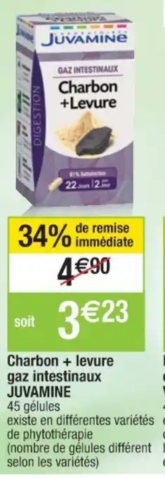 Cora x Carrefour Charbon+levure gaz intestinaux offre
