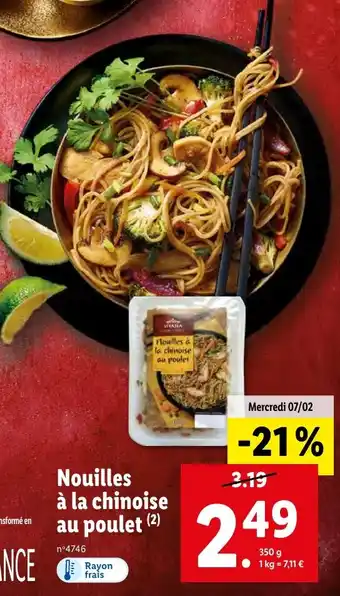 Lidl Nouilles à la chinoise au poulet (2) offre