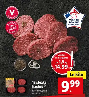 Lidl 12 steaks hachés (2) offre