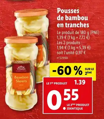Lidl Pousses de bambou en tranches offre