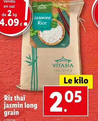 Lidl Riz thaï jasmin long grain offre