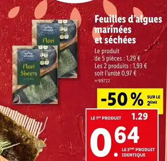 Lidl Feuilles d'algues marinées et séchées offre