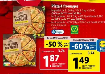 Lidl Pizza 4 fromages offre
