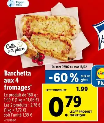 Lidl Barchetta aux 4 fromages* offre