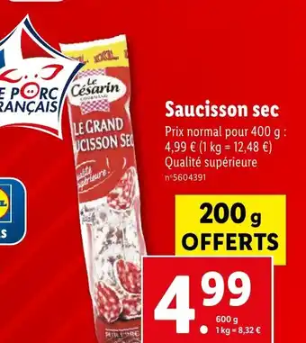 Lidl Saucisson sec offre
