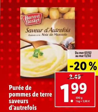 Lidl Purée de pommes de terre saveurs d'autrefois offre
