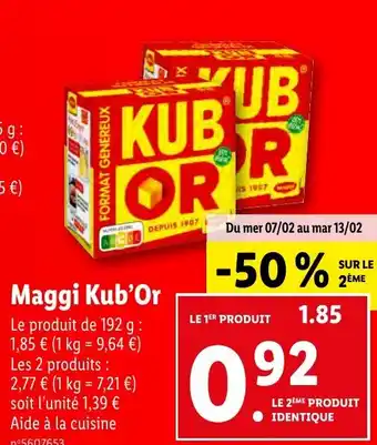 Lidl Maggi Kub'Or offre