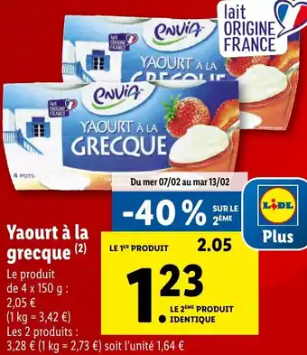 Lidl Yaourt à la grecque offre