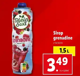 Lidl Sirop grenadine offre