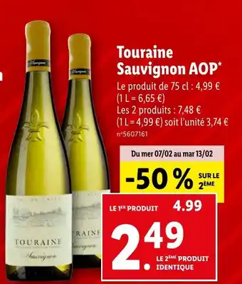 Lidl Touraine Sauvignon AOP* offre