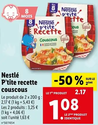 Lidl Nestlé P'tite recette Couscous offre