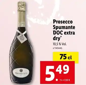 Lidl Prosecco Spumante DOC extra dry* offre