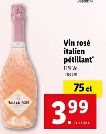 Lidl Vin rosé italien pétillant* offre