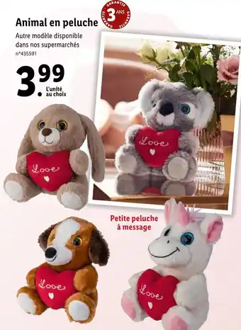 Lidl Animal en peluche offre