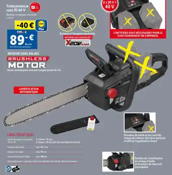 Lidl Tronçonneuse (5 sans fil 40 V offre