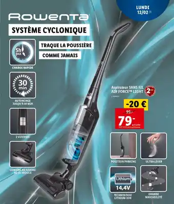Lidl Aspirateur SANS FIL AIR FORCE™M LIGHT offre