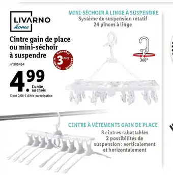 Lidl Cintre gain de place ou mini-séchoir à suspendre offre