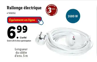 Lidl Rallonge électrique offre