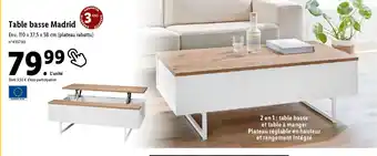 Lidl Table basse Madrid offre