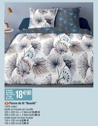 Cora x Carrefour Parure de lit ''beauté'' offre