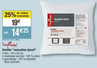 Cora x Carrefour Oreiller ''sensation duvet'' offre