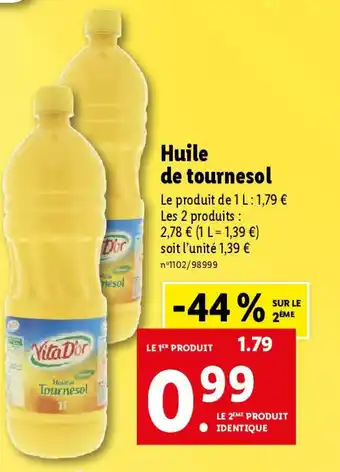 Lidl Huile de tournesol offre