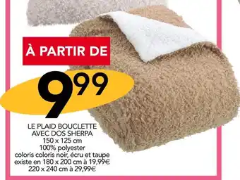 Stokomani LE PLAID BOUCLETTE AVEC DOS SHERPA offre