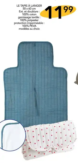 Stokomani Mes petits cailloux LE TAPIS À LANGER offre