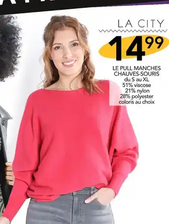 Stokomani LA CITY LE PULL MANCHES CHAUVES-SOURIS offre