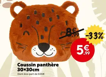 Maxi Bazar Coussin panthère 30x30cm offre