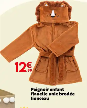 Maxi Bazar Peignoir enfant flanelle unie brodée lionceau offre