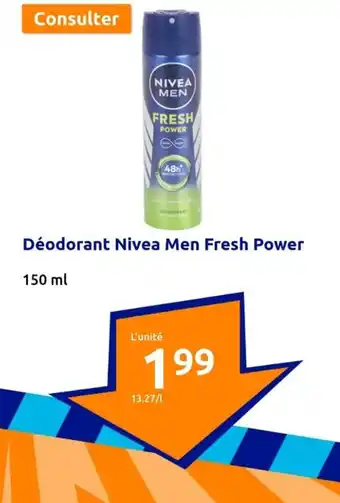 Action Déodorant Nivea Men Fresh Power offre