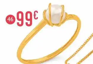 E.Leclerc bague perle de culture, taille 54, or jaune 1,07 g offre