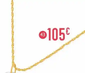 E.Leclerc Chaîne maille torsadée dentelée, 42 cm, or jaune 1,42 g offre