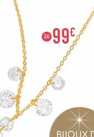 E.Leclerc collier oxydes de zirconium, 42 cm, or jaune 1,02 g offre