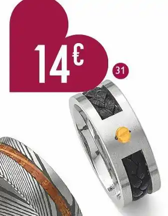 E.Leclerc bague en acier, taille 62 offre
