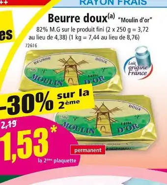 Norma Moulin d’or Beurre doux offre