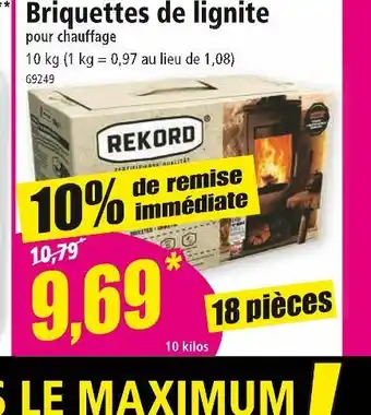 Norma REKORD Briquettes de lignite offre