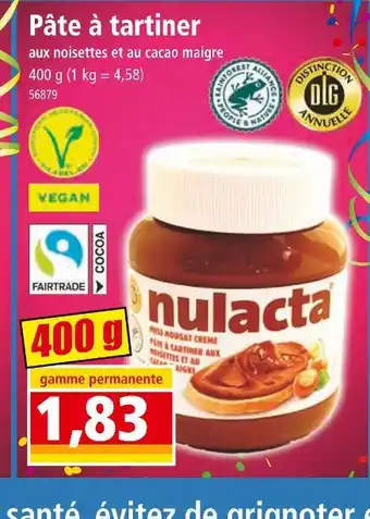 nulacta Pâte à tartiner