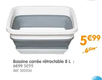Bassine carrée rétractable 8 L
