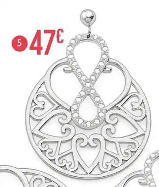 boucles en argent rhodié et oxydes de zirconium