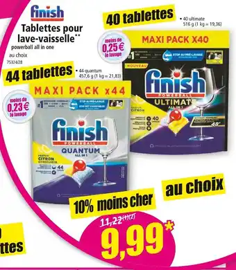 Norma finish Tablettes pour lave-vaisselle offre
