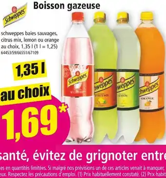 Norma Schweppes Boisson gazeuse offre