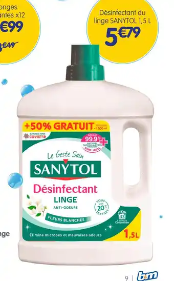 b&m SANYTOL Désinfectant du linge 1 L + 50% offert offre