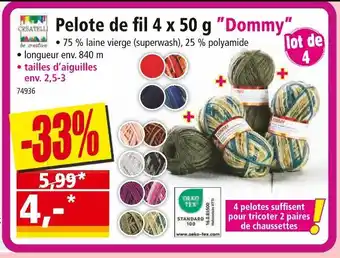 Norma CREATELLA Pelote de fil 4 x 50 g Dommy offre