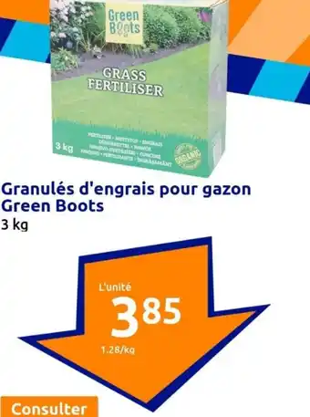 Action Granulés d'engrais pour gazon Green Boots offre