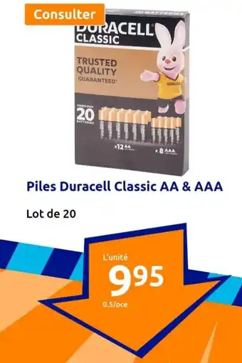 Action Piles Duracell Classic AA & AAA offre