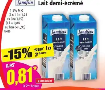 Norma Lait Demi-écrémé offre