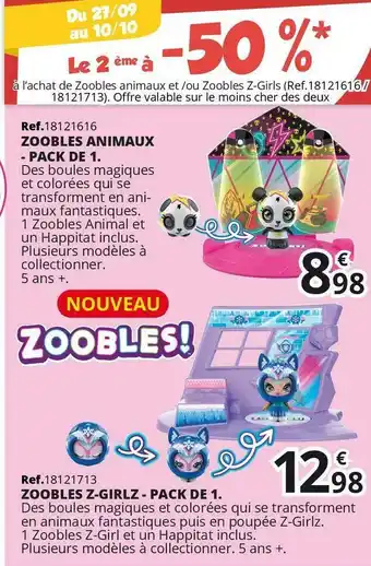 Zoobles animaux - pack de 1.